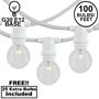 Picture of 100 Clear G30 Commercial Grade Candelabra Base Light Set - White Wire