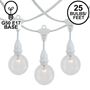 Picture of 25 Clear G50 Suspended Commercial Grade Intermediate Base Light Set - White Wire