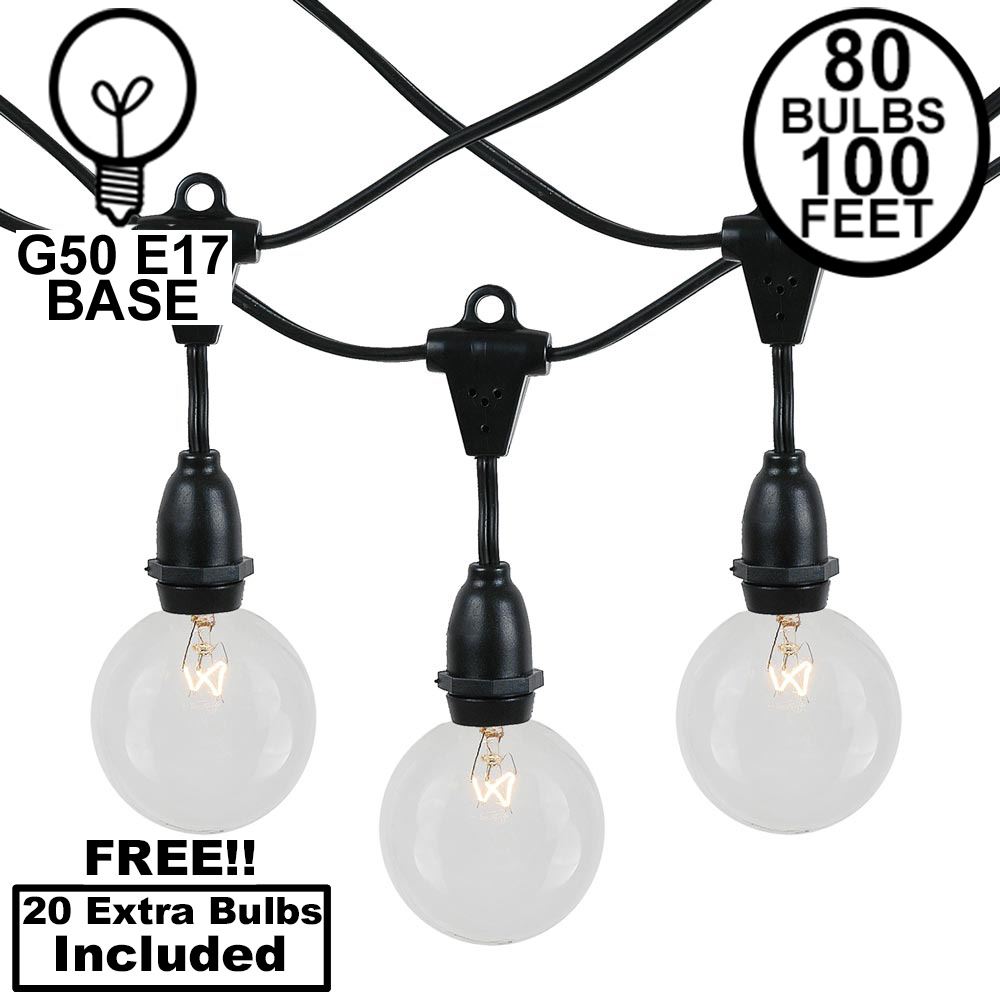 Picture of 80 Clear G50 Suspended Commercial Grade Intermediate Base Light Set