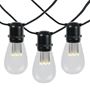 Picture of 25 LED S14 Warm White Commercial Grade Light String Set on 37.5' of Black Wire 