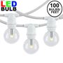 Picture of 100 Warm White LED G30 Commercial Grade Candelabra Base Light Set - White Wire