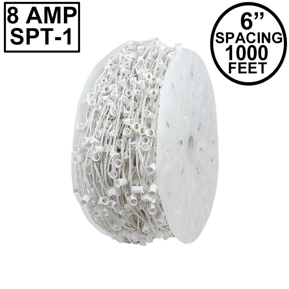 Picture of Premium Commercial Grade C7 1000' Spool 6" Spacing 8 Amp White Wire