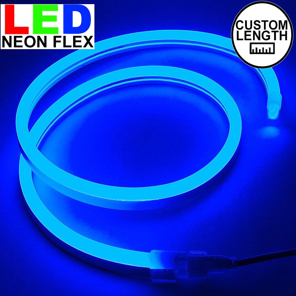 Accessories Included-Custom Cut BLUE CBConcept® 120V LED Flex NEON Light Strip 