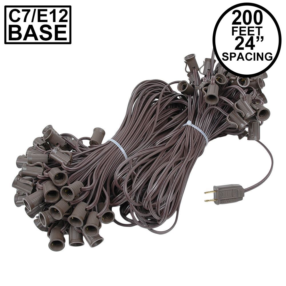 Picture of C7 200' Stringer 24" Spacing, 100 Sockets - Brown Wire