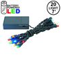 Picture of 20 LED Battery Operated Lights Multi Colored Green Wire