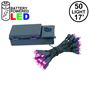 Picture of 50 LED Battery Operated Lights Pink Green Wire
