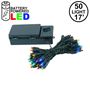 Picture of 50 LED Battery Operated Lights Multi Green Wire