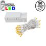 Picture of 50 LED Battery Operated Lights Amber on White Wire