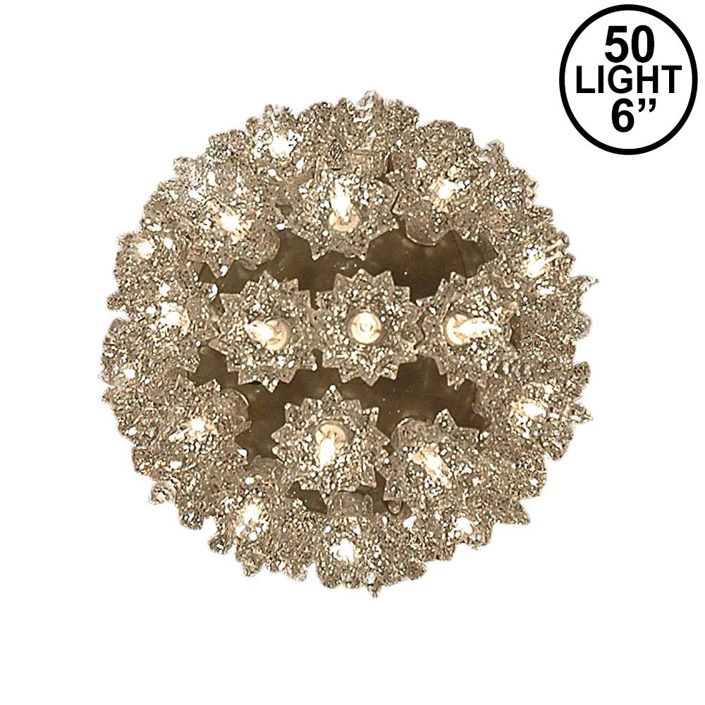 Picture of Silver 50 Light Mini Starlight Sphere 6"