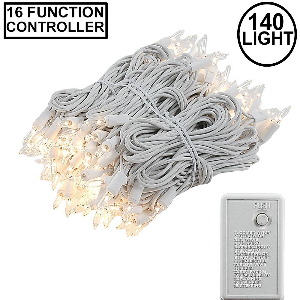Picture of Clear Multi Function Chasing Christmas Lights White Wire