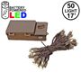Picture of 50 LED Battery Operated Lights Warm White Brown Wire