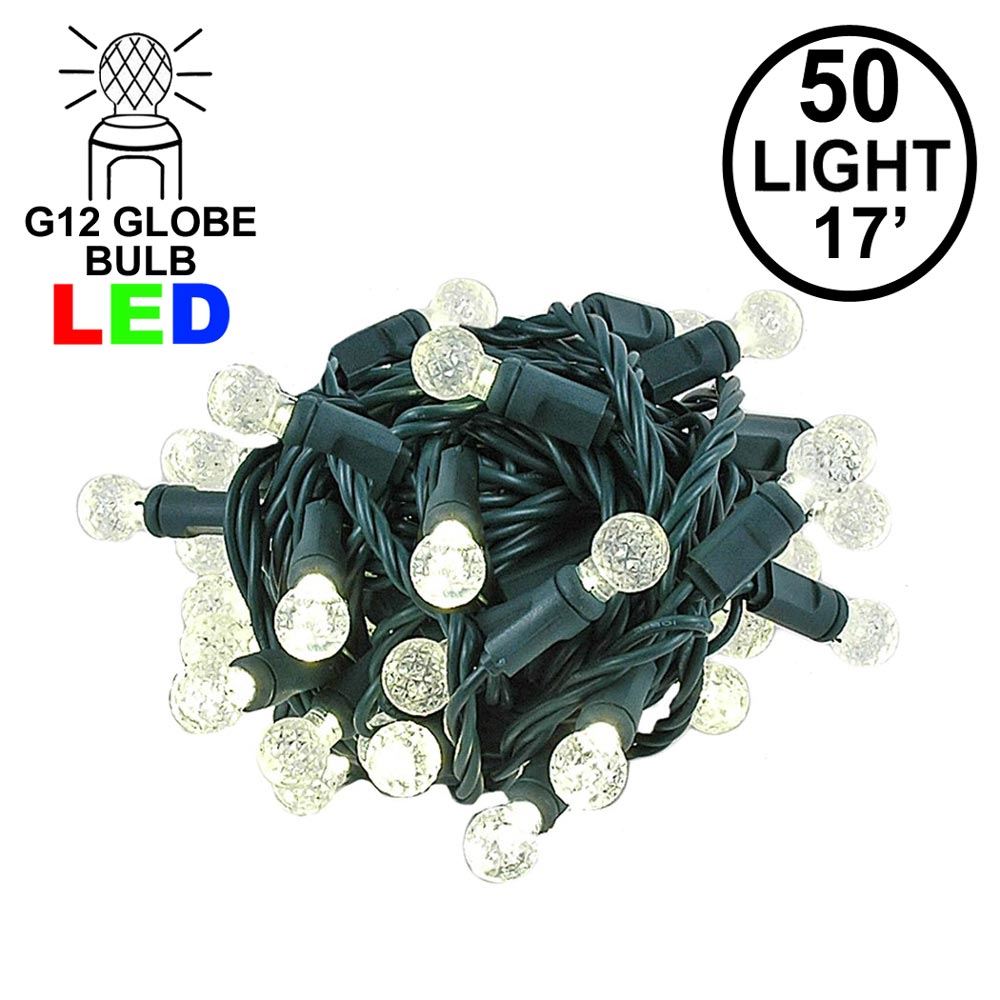 Picture of Coaxial G12 50 LED Warm White 4" Spacing Green Wire