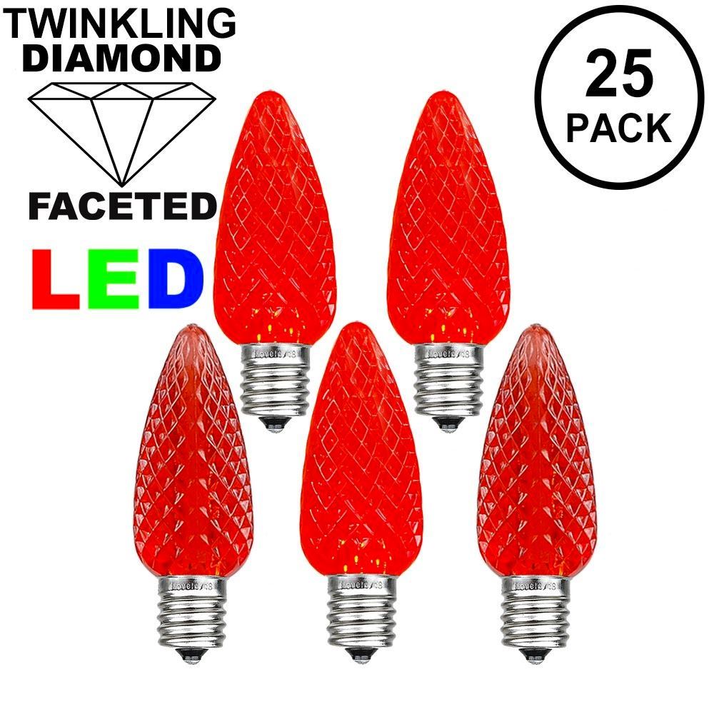 Picture of Twinkle Red C7 LED Replacement Bulbs 25 Pack