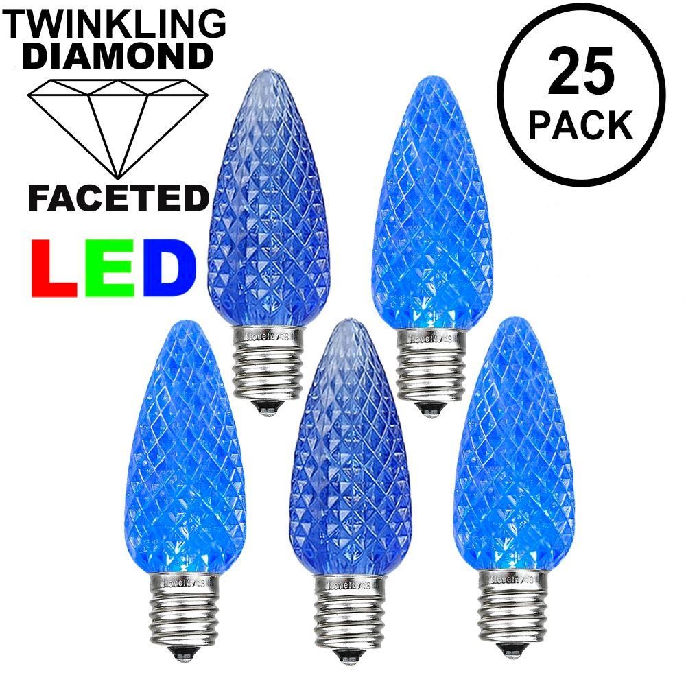 Picture of Twinkle Blue C7 LED Replacement Bulbs 25 Pack