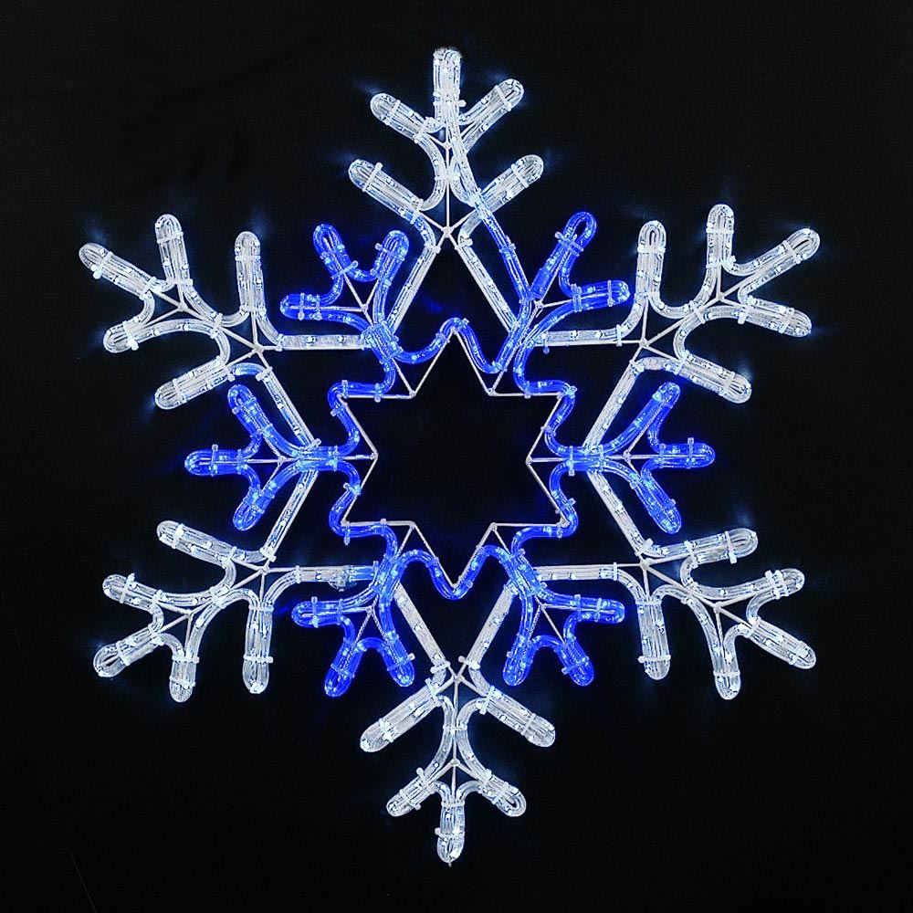 Picture of 30" Deluxe Pure White/Blue LED Snowflake 