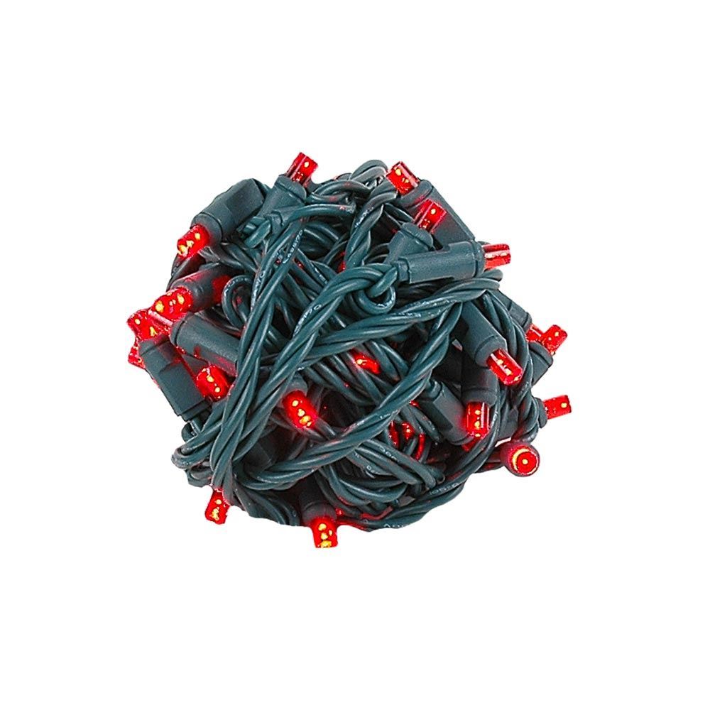 Picture of Coaxial 50 LED Red 6" Spacing Green Wire