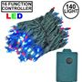 Picture of Red, White, Blue 140 LED Multi Function Chasing Christmas Lights 