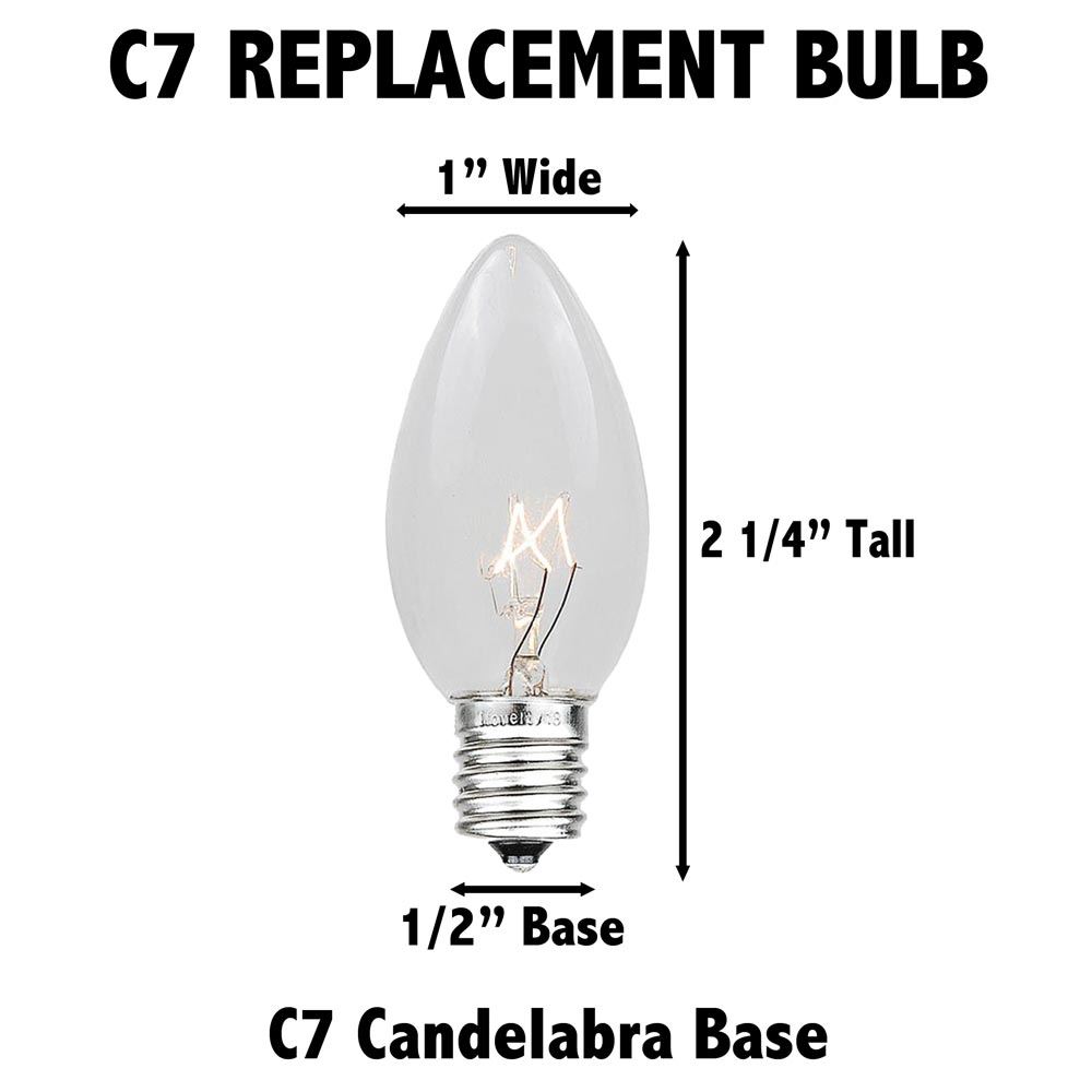 National Artcraft 5W Amber C7 Light Bulbs - Transparent Orange Candelabra Base For Crafts