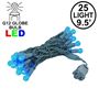 Picture of G12 25 LED Blue 4" Spacing Green Wire