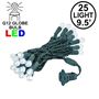 Picture of G12 25 LED Pure White 4" Spacing Green Wire *On Sale*