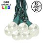 Picture of 10 Warm White Sparkle Orb LED G40 Pre-Lamped String Lights
