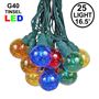 Picture of 25 Multi Tinsel LED G40 Pre-Lamped String Lights **ON SALE**