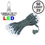 Picture of 50 Light Traditional T5 Pure White LED Mini Lights Green Wire