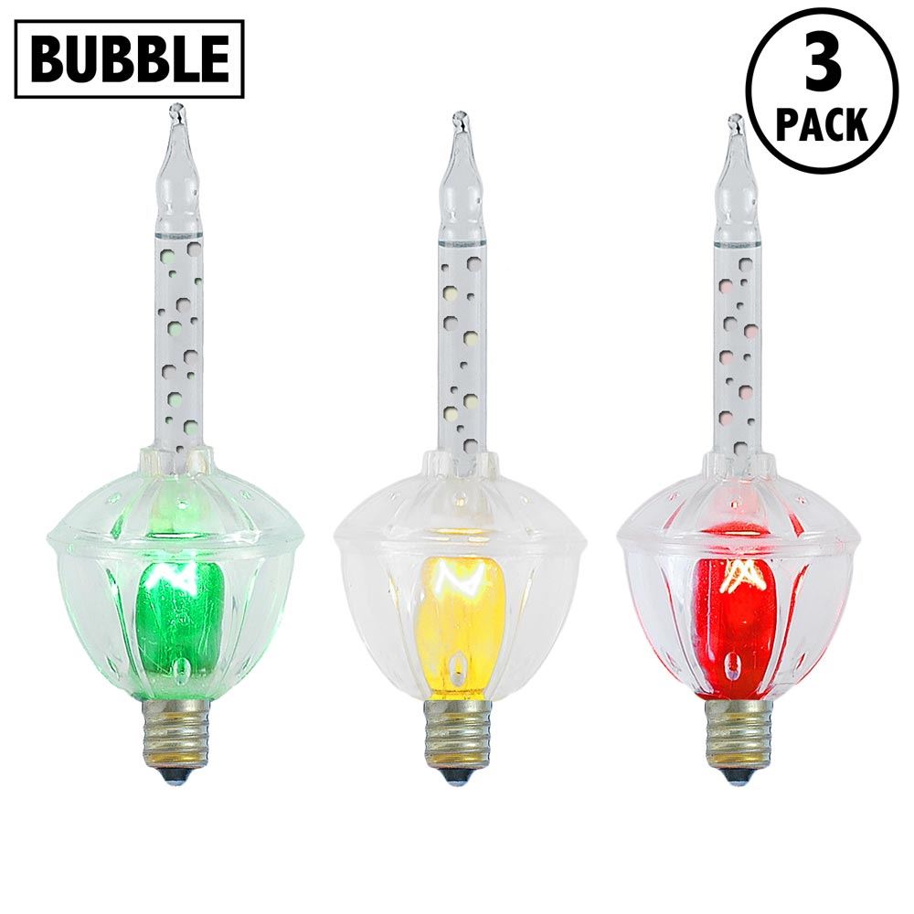 Picture of Clear Bubble Light With Clear Multi Base Replacements 3 Pack 