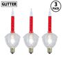 Picture of Red Bubble Light With Silver Glitter Replacements 3 Pack 