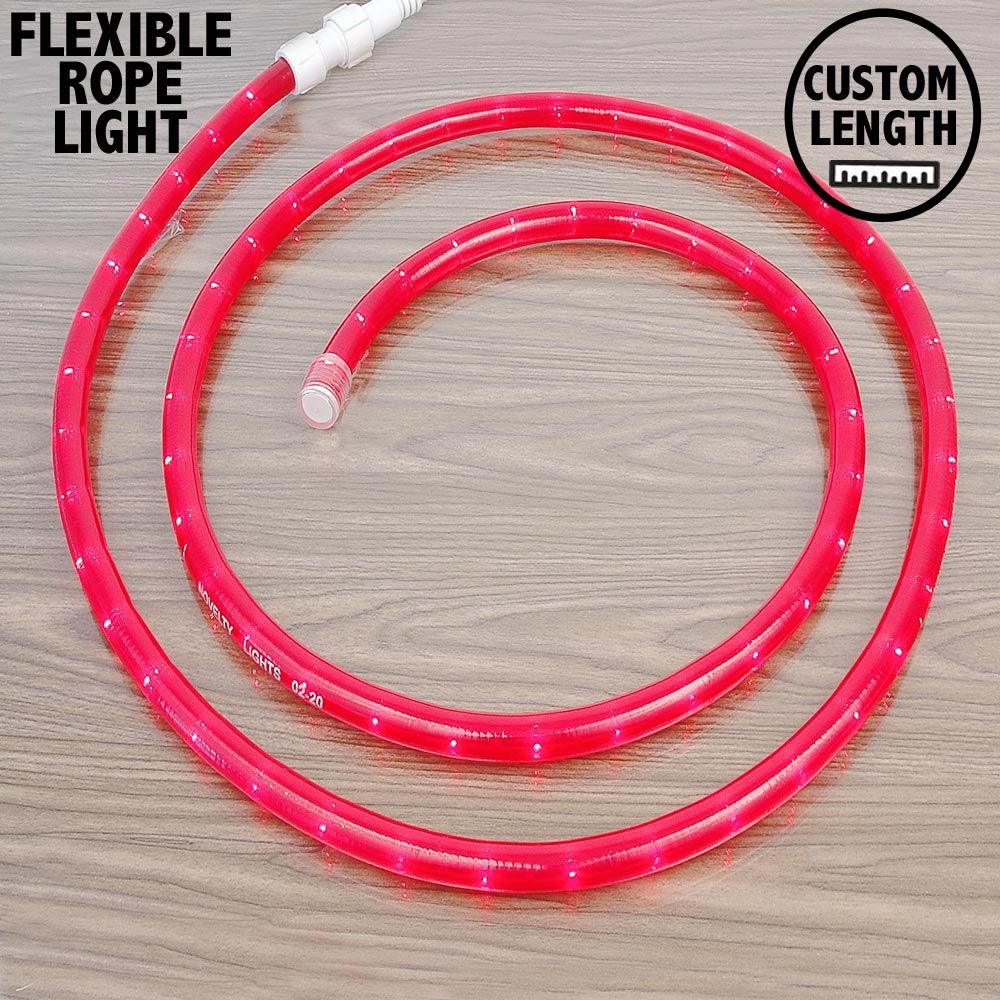 Picture of Pink Rope Light Custom Cut 1/2" 120V Incandescent