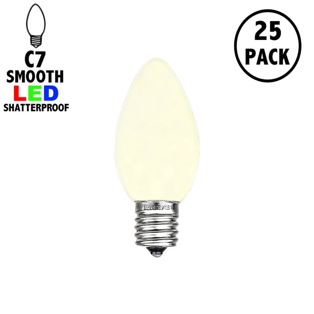25 Pack C7 Outdoor Ceramic Christmas Replacement Bulbs C7/E12 Base Multi 