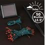 Picture of Red LED Solar Powered Lights 50 Light String Green Wire