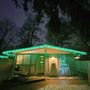 Picture of 100 G40 Globe String Light Set with Green Satin Bulbs on White Wire