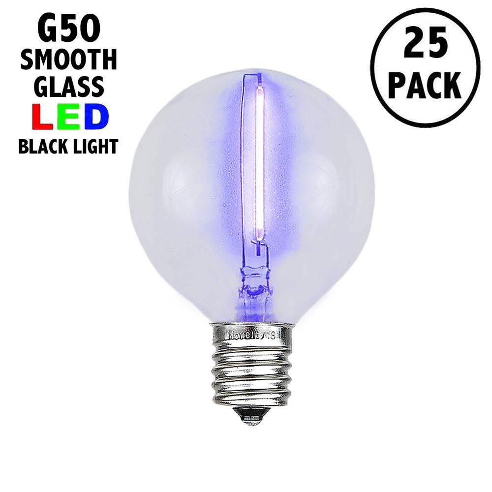 Picture of Black Light LED Filament G50 Globe Bulbs - 25pk