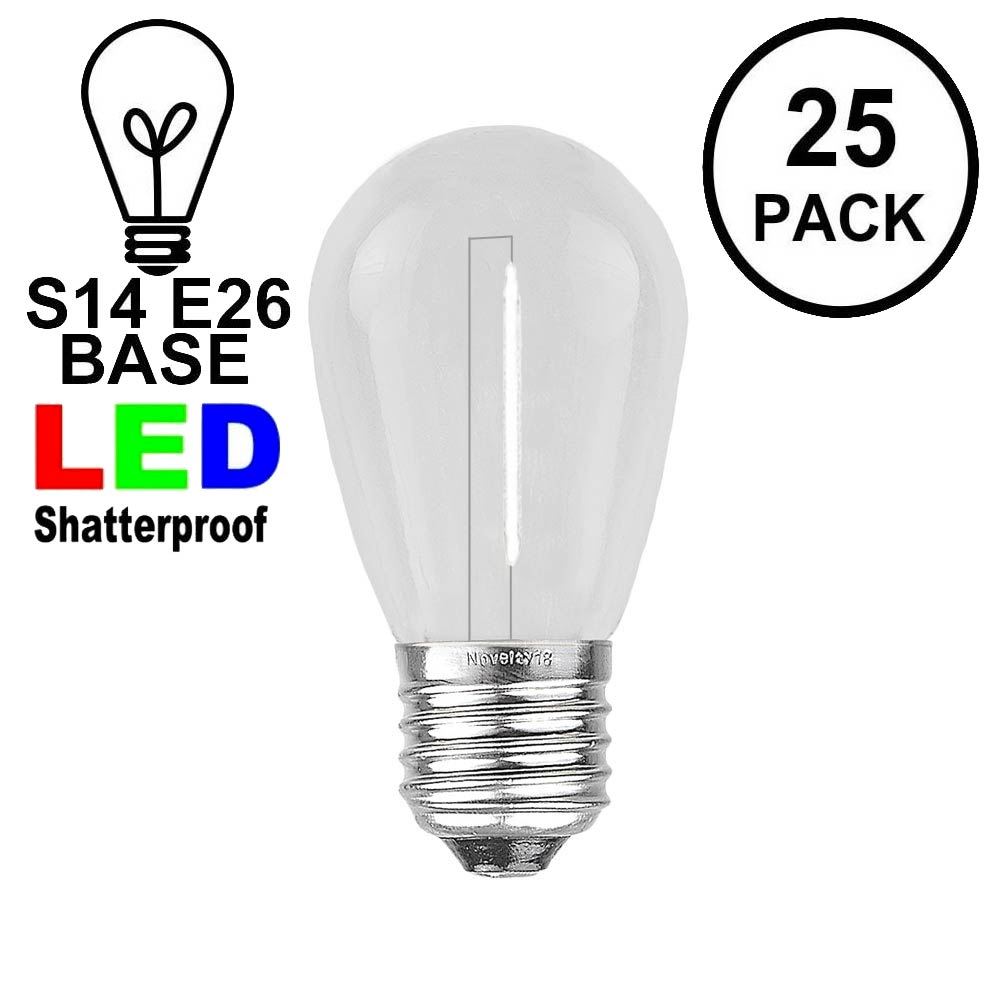 Picture of Pure White S14 LED Plastic Filament Medium Base e26 Bulbs  - 25pk
