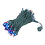 Picture of Commercial Grade Wide Angle 100 LED Red White Blue 50' Long on Green Wire
