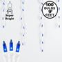 Picture of Blue 100 Light Icicle Lights White Wire Medium Drops