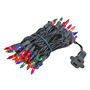 Picture of Multi Colored Christmas Mini Lights 50 Light on Black Wire 11 Feet Long