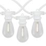 Picture of 24 Warm White Plastic LED S14 Commercial Grade Light String Set on 48' of White Wire Shatterproof