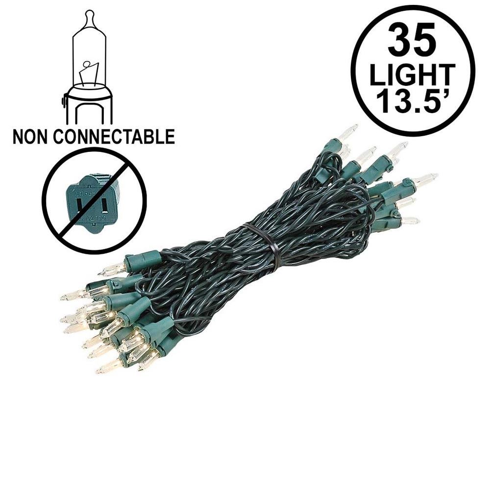 Northlight Set of 35 Clear Mini Christmas Lights 2.5" Spacing Green Wire 