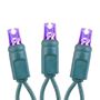 Picture of 50 LED Purple LED Christmas Lights 11' Long on Green Wire