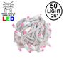 Picture of Commercial Grade Wide Angle 50 LED Pink 25' Long White Wire