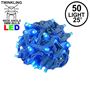 Picture of Twinkle LED Christmas Lights 50 LED Blue 25' Long Green Wire