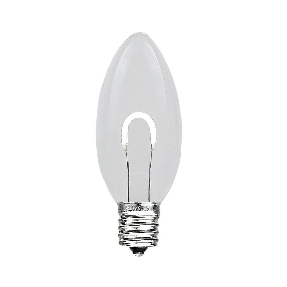 Picture of Pure White C9 U-Shaped LED Plastic Flex Filament Replacement Bulbs 25 Pack 