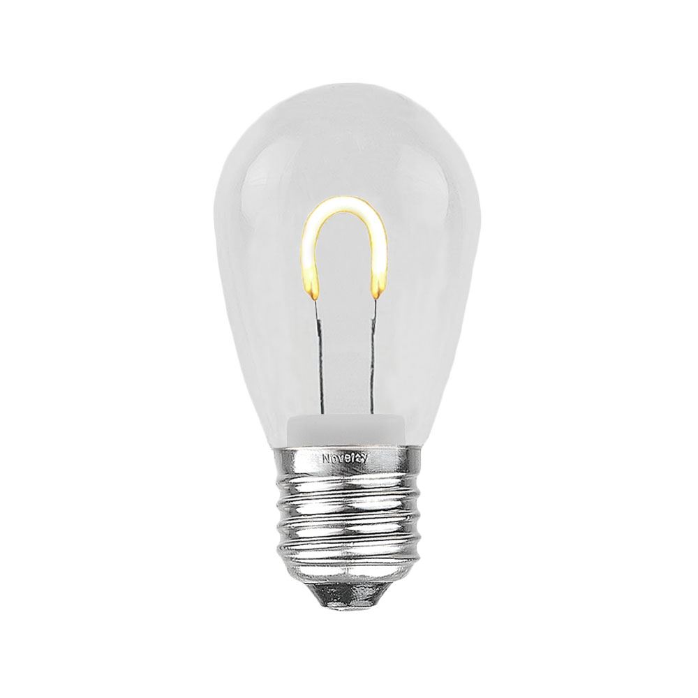 Picture of Warm White S14 U-Shaped LED Plastic Flex Filament Replacement Bulbs 25 Pack