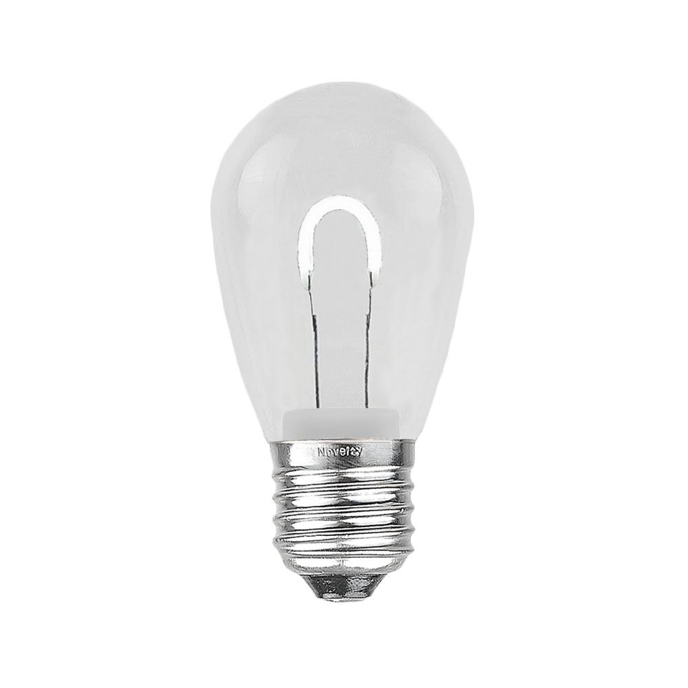Picture of Pure White S14 U-Shaped LED Plastic Flex Filament Replacement Bulbs 25 Pack