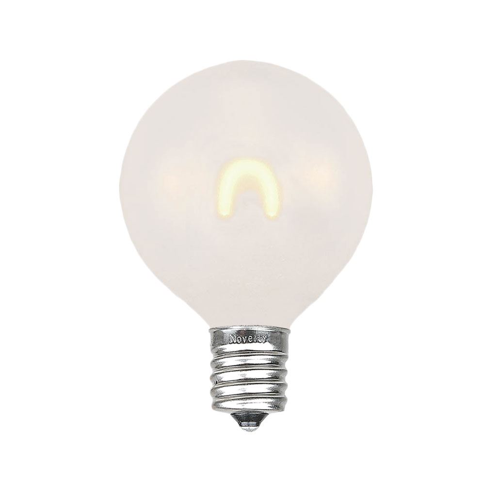 Picture of Warm White Satin Glass G40 U-Shaped LED Plastic Flex Filament Replacement Bulbs 25 Pack
