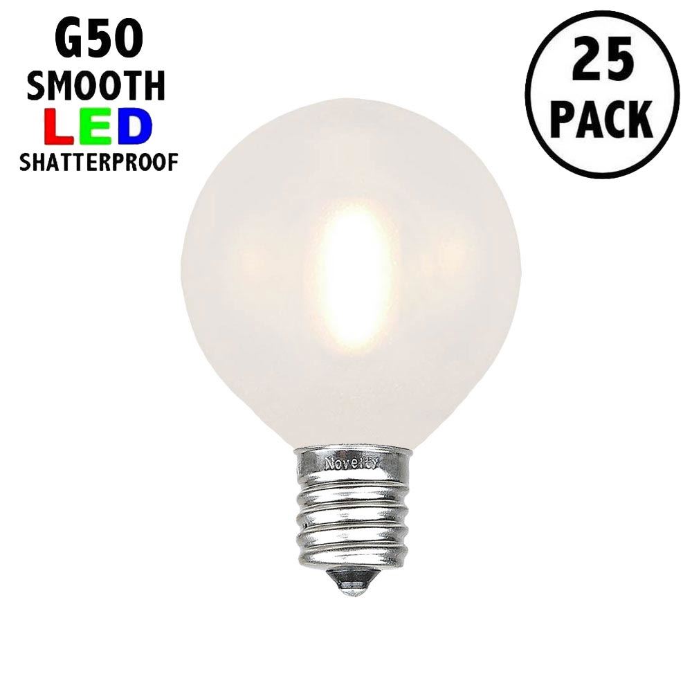 Picture of Frosted Warm White LED G50 Plastic Filament LED Globe Bulbs - 25pk