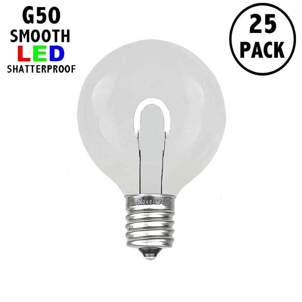 Picture of Pure White G50 U-Shaped LED Plastic Flex Filament Replacement Bulbs 25 Pack