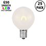 Picture of Warm White Satin G50 U-Shaped LED Plastic Flex Filament Replacement Bulbs 25 Pack